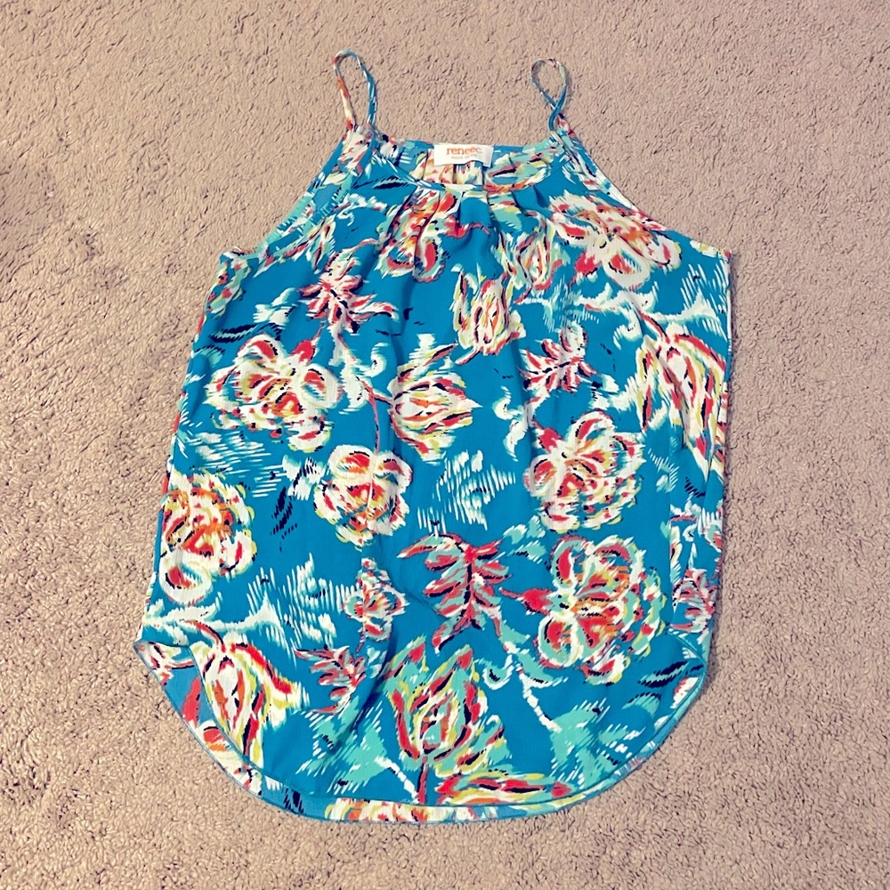 Worn Once Beautiful Multi Color Floral Tank